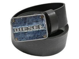 【中古品】DIESELベルト ブルー×ブラックレザー メンズ　カジュアル　ファッション　おしゃれ　人気　デニム風　シンプル【中古】松山久万ノ台店