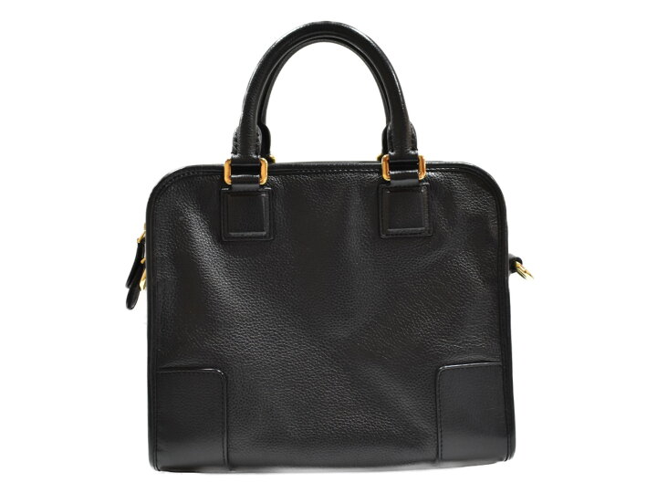 楽天市場】【中古品】LOEWEロエベクルス ブラック レザー ハンドバッグ 