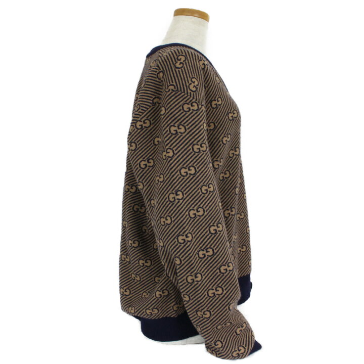 楽天市場】GUCCI グッチ Vネックニット 626643 キャメル系×ネイビー L 