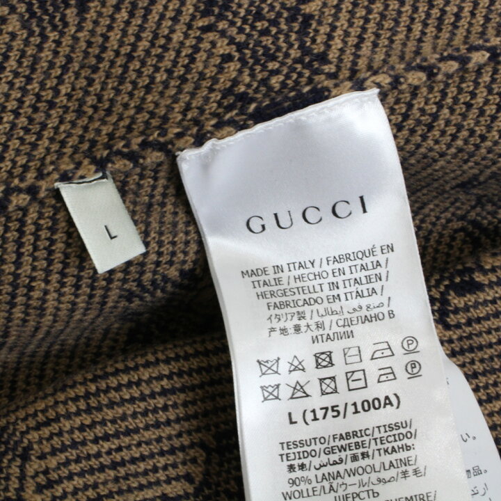 楽天市場】GUCCI グッチ Vネックニット 626643 キャメル系×ネイビー L 