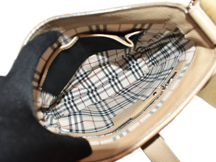 楽天市場】BURBERRY バーバリー ショルダーバッグ レザー ベージュ  