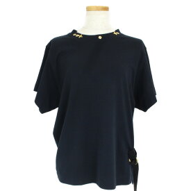 LOUIS VUITTON　ルイヴィトン　サイドストラップTシャツ　1A4PFF　ノワール　ブラック　Mサイズ　コットン100％　シンプル　レディース　ギフト　プレゼント包装可【中古】松前R56号店