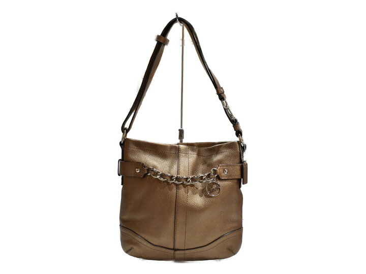 楽天市場】【中古品】COACHショルダーバッグ F19722 ブロンズ系 レザー 