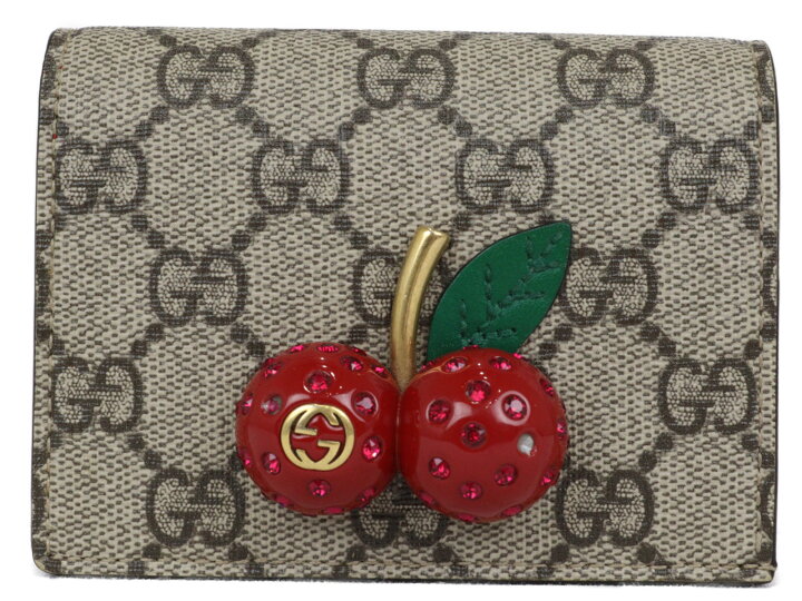 楽天市場】GUCCI グッチ チェリー付き GGスプリーム キャンバス カード  