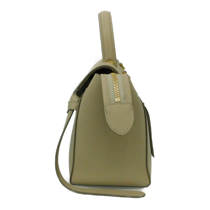 楽天市場】CELINE セリーヌ ベルトバッグ マイクロ ベージュ系 レザー 