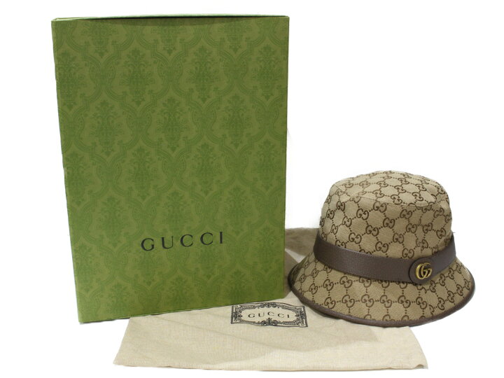 楽天市場】【箱・布袋あり】GUCCI グッチ GGキャンバス フェドラハット  