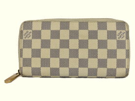 LOUIS VUITTON　ルイヴィトン　ジッピーウォレット　N60019　ロングウォレット　長財布　ダミエ・アズール　ホワイト　グレー系　ゴールド金具　シンプル　レディース　ギフト　プレゼント包装可【中古】松前R56号店