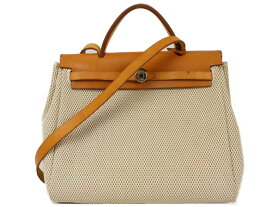 【箱あり】HERMES　エルメス　エールバッグPM　□G刻印　2003年製造　ハンドバッグ　ショルダーバッグ　鍵　カデナ　ナチュラル　キャメル　ブラック　シンプル　レディース　メンズ　ユニセックス　ギフト　プレゼント包装可【中古】松前R56号店