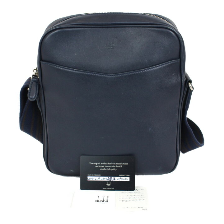 楽天市場】DUNHILL ダンヒル ショルダーバッグ ネイビー系 レザー 
