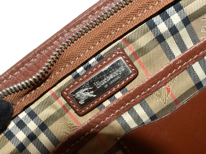 楽天市場】BURBERRY バーバリー セカンドバッグ レザー ブラウン 