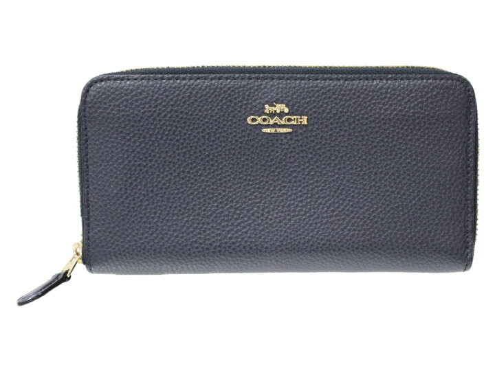 楽天市場】COACH コーチ 長財布 F16612 レザー ネイビー ラウンド 