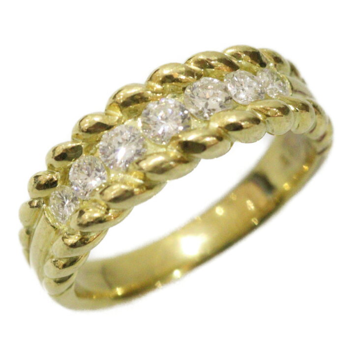 楽天市場】K18 一文字 リング ダイヤモンド0.5ct 12.5号 イエロー 
