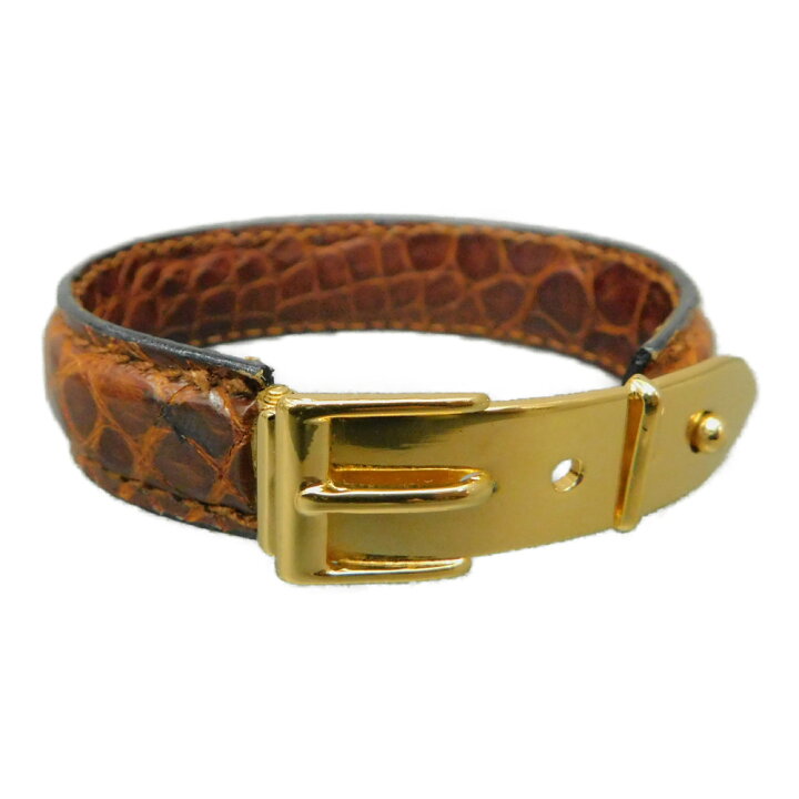 楽天市場】GUCCI グッチ レザーブレスレット ブラウン 茶 ゴールド  