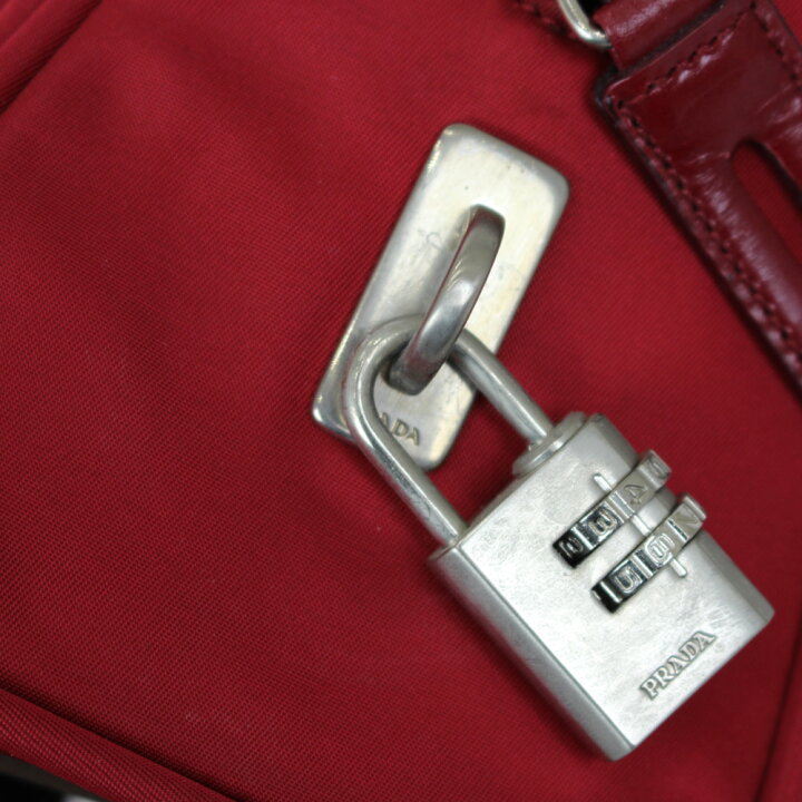 楽天市場】PRADA プラダ ハンドバッグ B10072 CHERRY レッド ナイロン  
