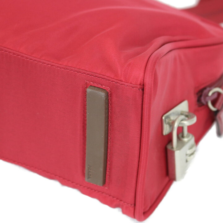 楽天市場】PRADA プラダ ハンドバッグ B10072 CHERRY レッド ナイロン  