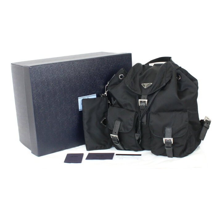 楽天市場】PRADA プラダ ポーチ付きバックパック 1BZ811 NERO ブラック  