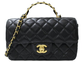 【箱・布袋あり】CHANEL　シャネル　ミニフラップバッグ　AS4409 B14245　チェーンショルダー　ショルダーバッグ　ラムスキン　ブラック　ゴールド金具　レディース　ギフト　プレゼント包装可【中古】松前R56号店