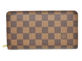 LOUIS VUITTON　ルイ・ヴィトン　ポルトモネジップ　N61728　長財布　ラウンドファスナー　ダミエ・エベヌ　ダミエ・キャンバス　ブラウン系　レディース　メンズ　ユニセックス　シンプル　ギフト　プレゼント包装可　【中古】　松山久万ノ台店