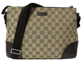 【布袋あり】GUCCI　グッチ　ショルダーバッグ　114273　GGキャンバス　ベージュ　茶色　シンプル　定番　人気　レディース　メンズ　ユニセックス　ギフト　プレゼント包装可【中古】松前R56号店