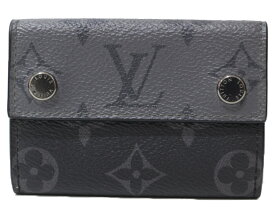 【箱・布袋あり】LOUIS VUITTON　ルイヴィトン　ディスカバリー・コンパクトウォレット　M45417　折りたたみ財布　三つ折り財布　モノグラム・エクリプス　モノグラム・エクリプスリバース　ブラック×グレー　メンズ　ギフト　プレゼント包装可【中古】松前R56号店