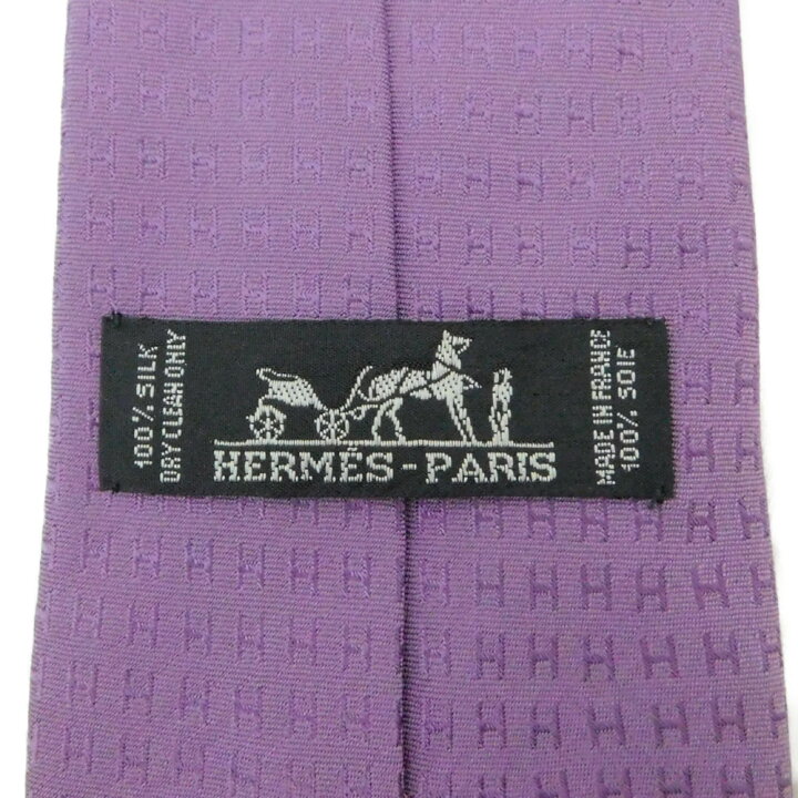楽天市場】Hermès エルメス ネクタイ H柄 パープル 紫系 シルク100 