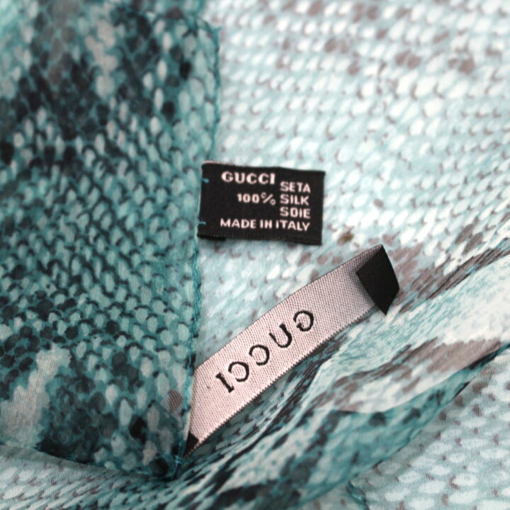 楽天市場】GUCCI グッチ スカーフ パイソン柄 グリーン系 シルク100 