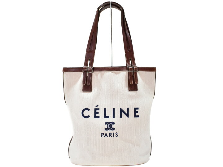 楽天市場】CELINE セリーヌ キャンバストート キャンバス×レザー  