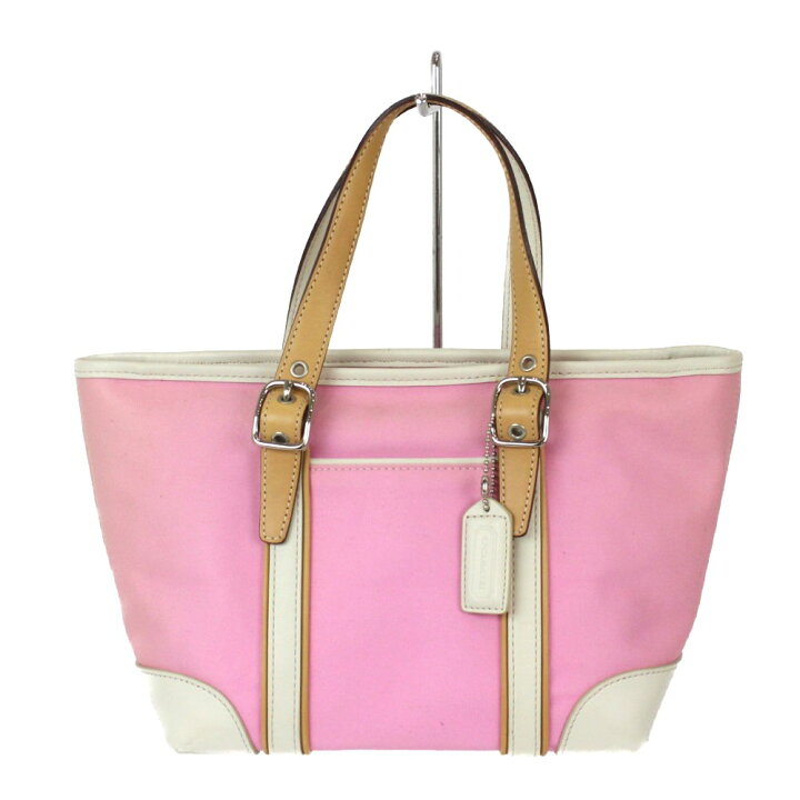 楽天市場】COACH コーチ ミニハンドバッグ 7741 ピンク×ホワイト 