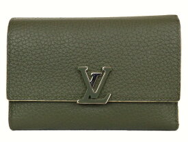 LOUIS VUITTON　ルイヴィトン　ポルトフォイユ・カプシーヌ コンパクト　M67662　3つ折り財布　コンパクトウォレット　カーキ系　レディース　ギフト　プレゼント包装可【中古】松前R56号店