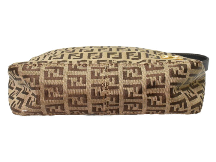 楽天市場】【中古品】FENDIハンドバッグ ブラウン系 キャンバス×レザー  