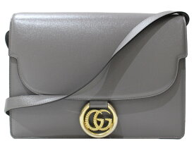GUCCI　グッチ　GGロゴショルダーバッグ　589471　グレー　レザー　シンプル　レディース　ギフト　プレゼント包装可【中古】松前R56号店