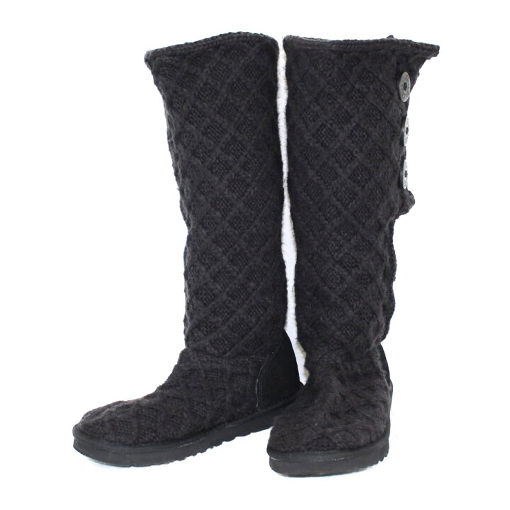 楽天市場】UGG アグ ニットロングブーツ ブラック ニット レディース 