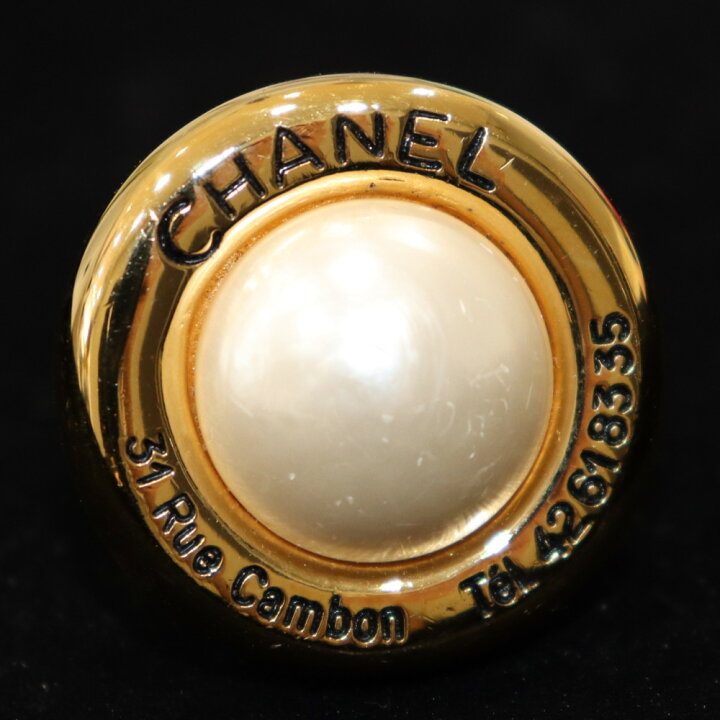 楽天市場】CHANEL シャネル フェイクマベパールイヤリング ゴールド 