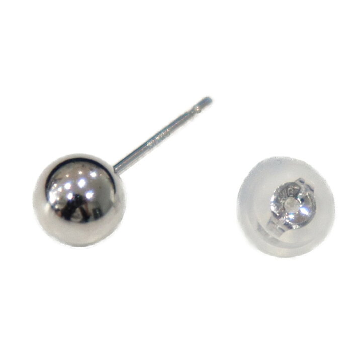 楽天市場】K14 丸玉5mmピアス WG ホワイトゴールド 約0.5g ピアス 