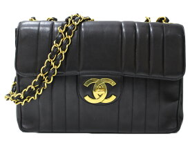 【ギャラあり】CHANEL　シャネル　ダブルチェーンショルダー　ラムスキン　デカココ　ブラック　黒　ゴールド金具　レディース　ギフト　プレゼント包装可【中古】松前R56号店