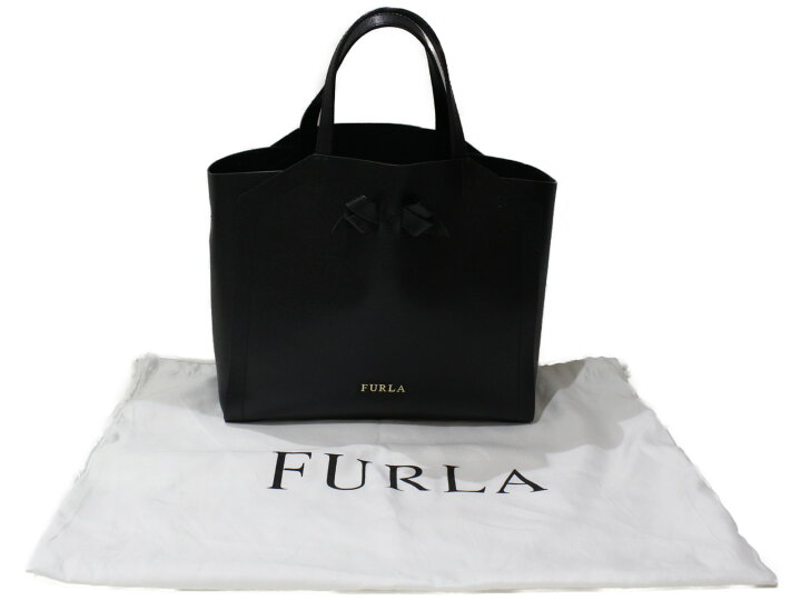 楽天市場】【布袋あり】FURLA フルラ ハンドバッグ ブラック ゴールド  