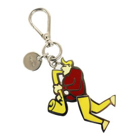 PRADA プラダ キーホルダー イエロー×レッド×シルバー レディース メンズ ユニセックス ブランド 人気 定番 小物 人 動く 楽器 バッグチャーム【中古】松前R56号店