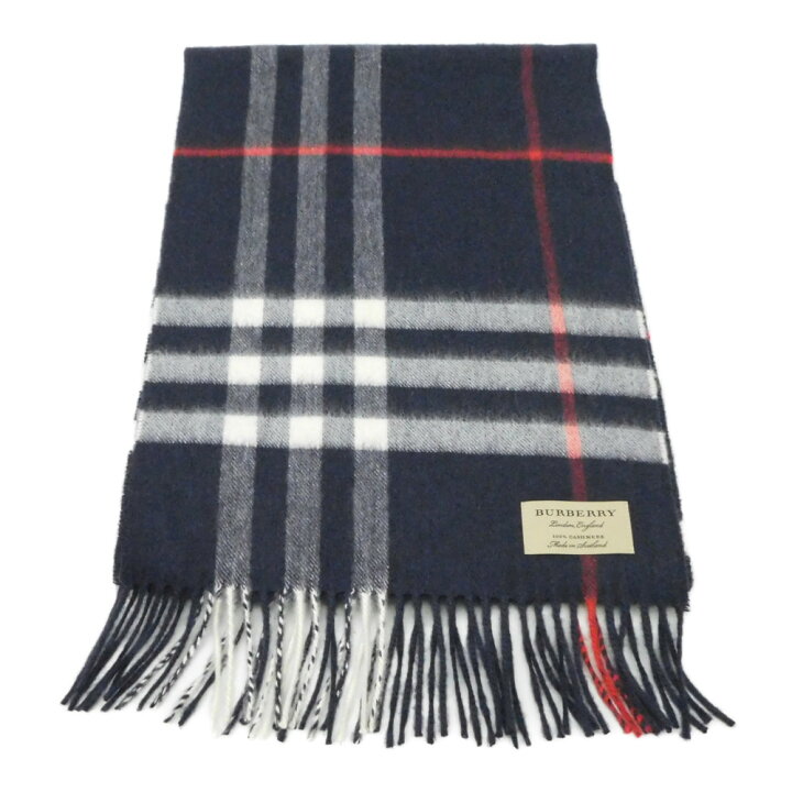 楽天市場】BURBERRY バーバリー カシミアマフラー 3993734 ネイビー  