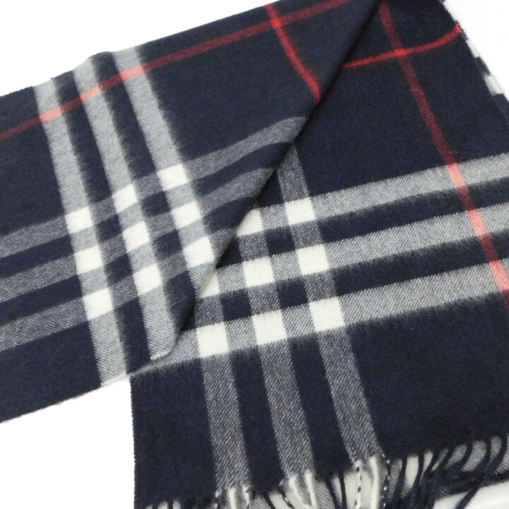楽天市場】BURBERRY バーバリー カシミアマフラー 3993734 ネイビー  