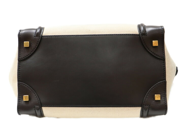 楽天市場】CELINE セリーヌ ラゲージミニ キャンバス×レザー ベージュ  