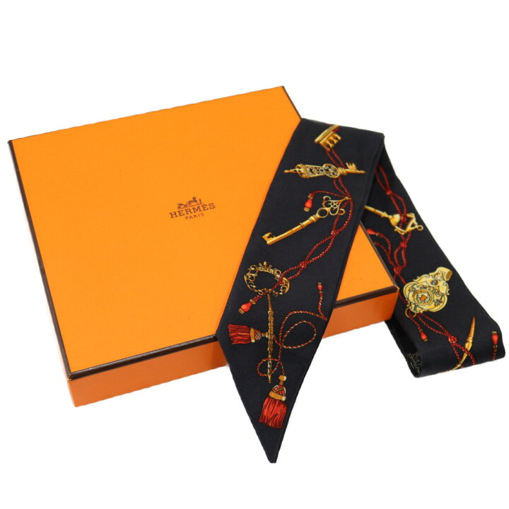 楽天市場】【箱あり】HERMES エルメス ツイリー レ・クレ・ア・ポア  