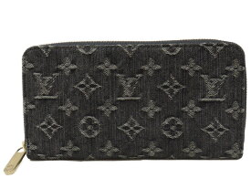 【布袋あり】LOUIS VUITTON　 ルイ・ヴィトン　ジッピーウォレット　M95614　モノグラムデニム　ノワール(ブラック系)　イエロー系　デニム　レディース　メンズ　ユニセックス　長財布　財布　シンプル　プレゼント包装可　【中古】松山朝生田店