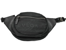 【ギャラあり】BVLGARI　ブルガリ　ウエストバッグ　ボディバッグ　290773　フラグメントコラボ　ナイロン×レザー　ブラック　メンズ　レディース　ユニセックス　シンプル　ギフト　プレゼント包装可【中古】松山久万ノ台店