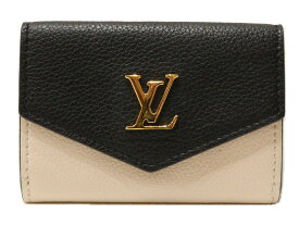 【箱・布袋あり】LOUIS VUITTON　ルイヴィトン　ポルトフォイユ・ロックミニ　M80984　3つ折り財布　ブラック×ホワイト×ピンク　レザー　コンパクトウォレット　ギフト　プレゼント包装可【中古】松山朝生田店