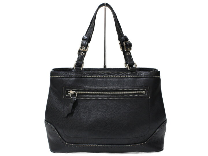 楽天市場】COACH コーチ トートバッグ 5055 ブラック 黒 レザー 