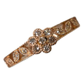 K18PG　フラワーデザインリング　ピンクゴールド　約3.5g　約9.5号　指輪　アクセサリー　ジュエリー　シンプル　レディース　ギフト　プレゼント包装可【中古】松山久万ノ台店