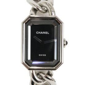 【ギャラ有】CHANEL　シャネル　プルミエール　メタルチェーン　H7018　クオーツ　SS　ブラック　レディース　腕時計　プレゼント包装　ギフト【中古】松前R56号店