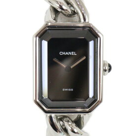 【ポリッシュ・電池交換済】CHANEL　シャネル　プルミエール　Mサイズ　H0452　クオーツ　SS　ブラック　レディース　腕時計　プレゼント包装　ギフト【中古】松前R56号店
