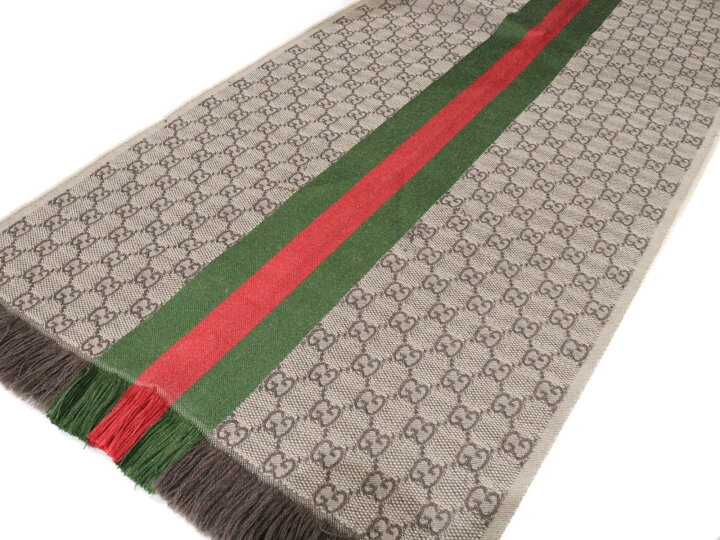 楽天市場】GUCCI グッチ マフラー 147351 GG シェリーライン ブラウン  