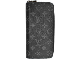 【箱・布袋あり】LOUIS VUITTON　ルイヴィトン　ジッピーウォレット・ヴェルティカル　M62295　モノグラム・エクリプス キャンバス　ブラック×グレー　長財布　ロングウォレット　メンズ　シンプル　ギフト　プレゼント包装可【中古】松山久万ノ台店